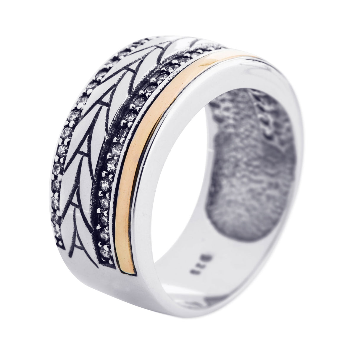 Anillos de Mujer Plata De Ley 950 Oro 18 K Con Piedras De Zircon