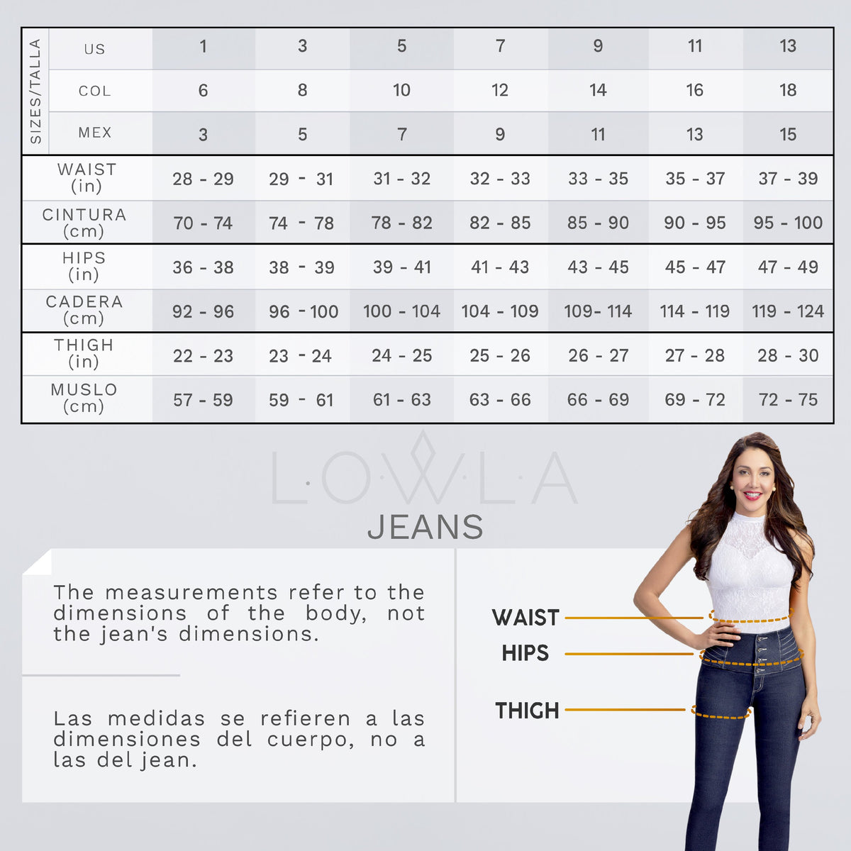 Lowla 2110806 Jeans Colombianos Levanta GlÃºteos